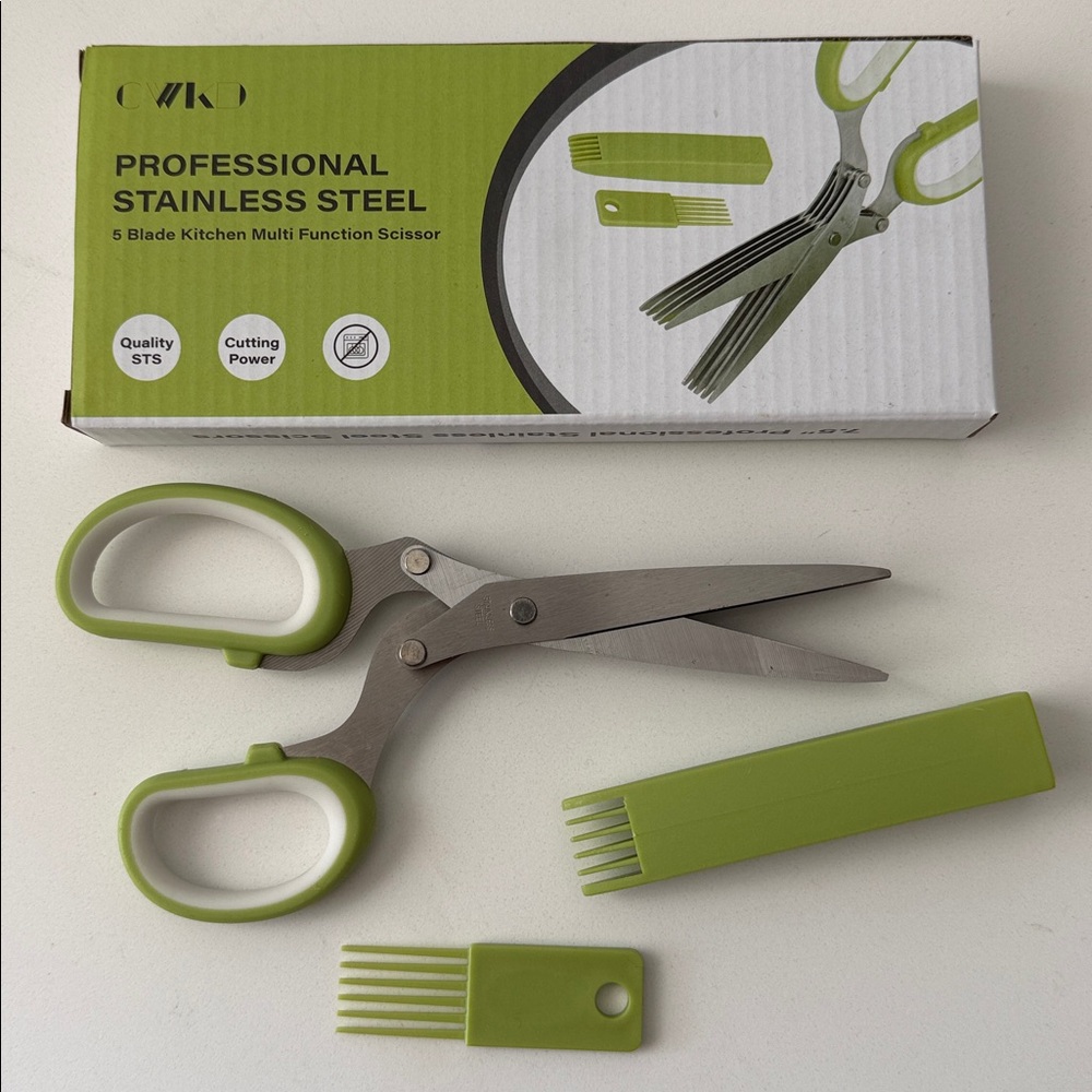 CWKD Professional Stainless Steel 5 Blade Multi Function Scissor